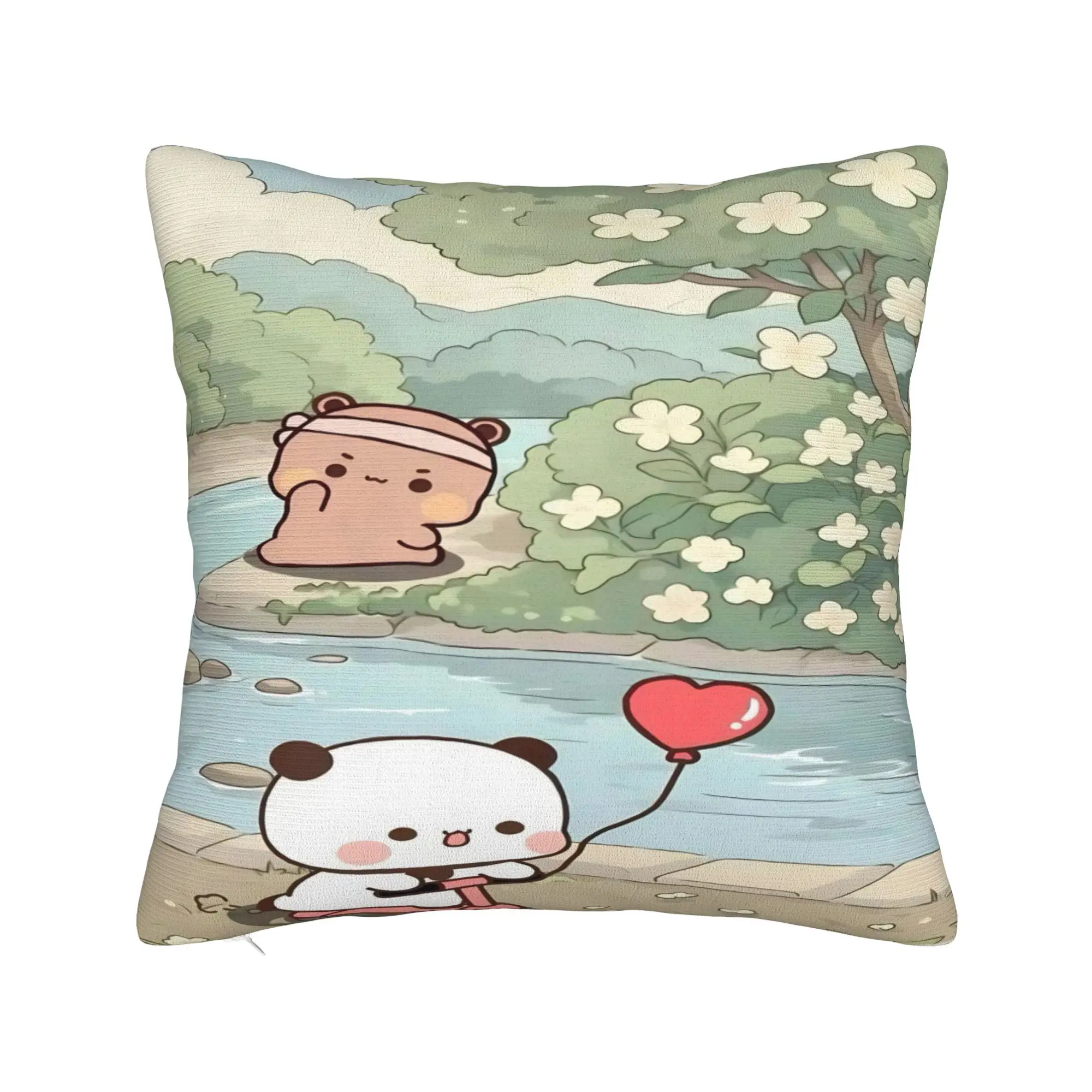 Pillow Cover Kawaii Bear Graphic Cushion Cover Bubu Dudu Morden Pillow Case For Sofa Home Decoration Pillowcases