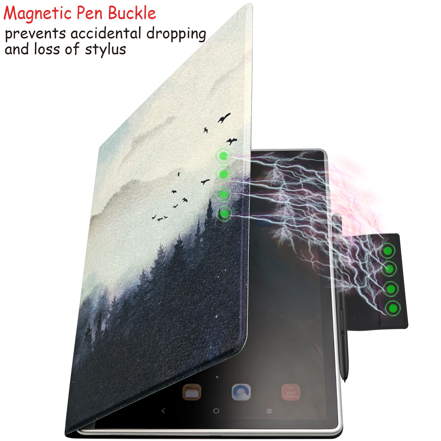 Magnetic Stand Folio Case for 10.95'' XPPen Magic Note Pad (2025) Tablet Ultra-Thin Cover - Pen Buckle & Auto Sleep/Wake view 5