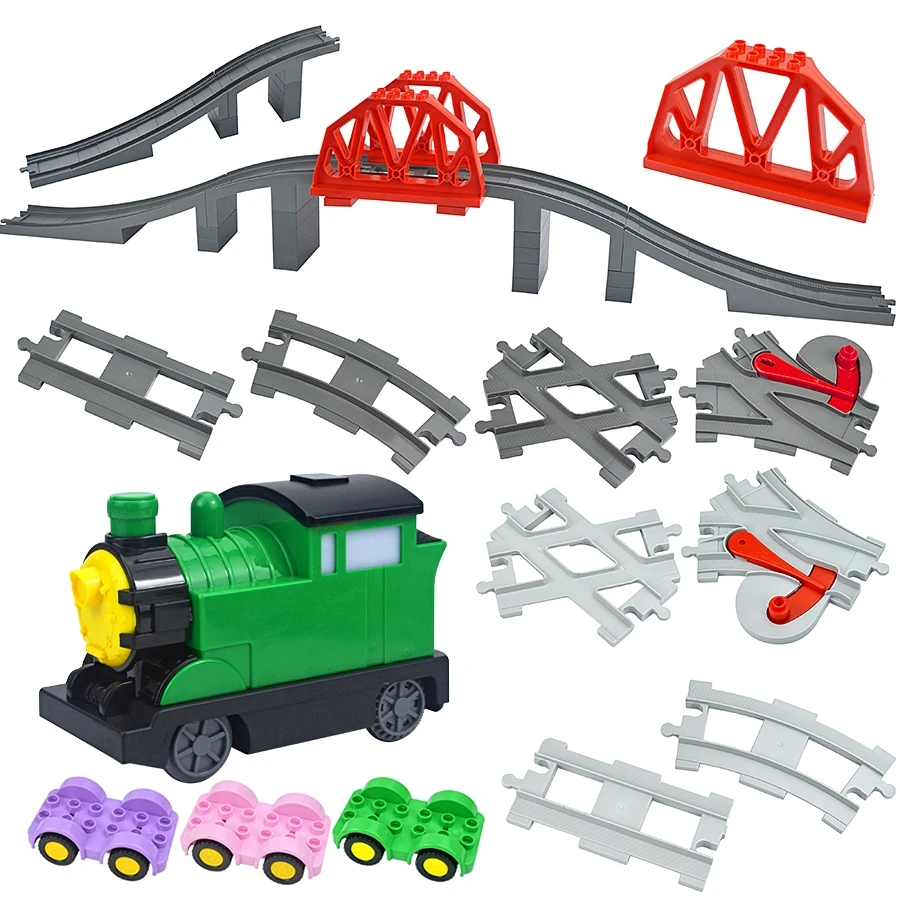 قطع غيار سيارات قطار كبيرة الحجم، مسار المدينة، سكة نقل منحنية مستقيمة، جزيئات كبيرة، طوب متوافق مع دوبلوز