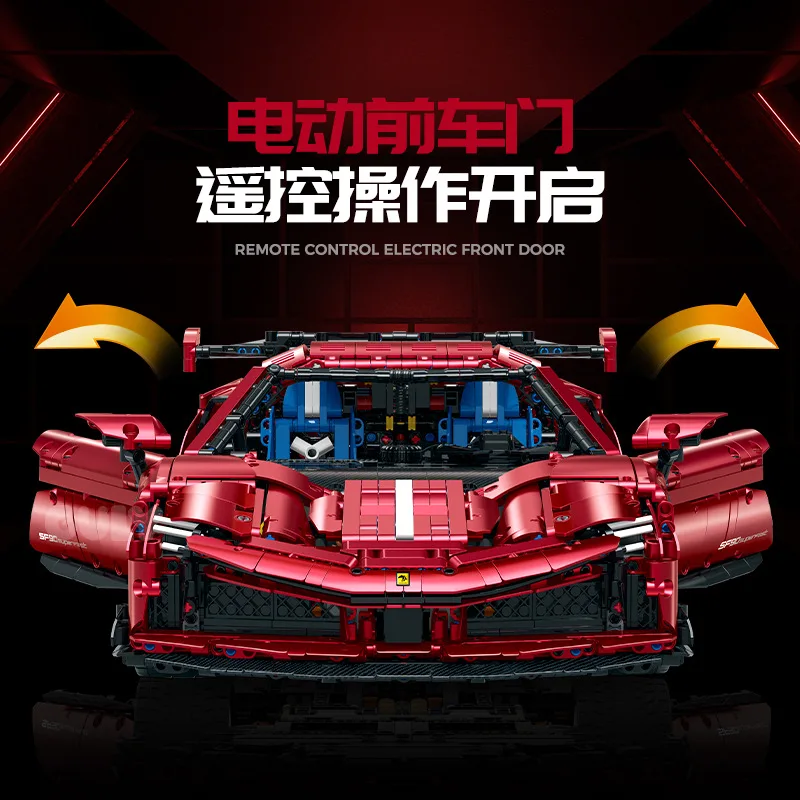 Super sports car 1:8 creative static model, challenging assembly model, educational toy figurine, birthday gift