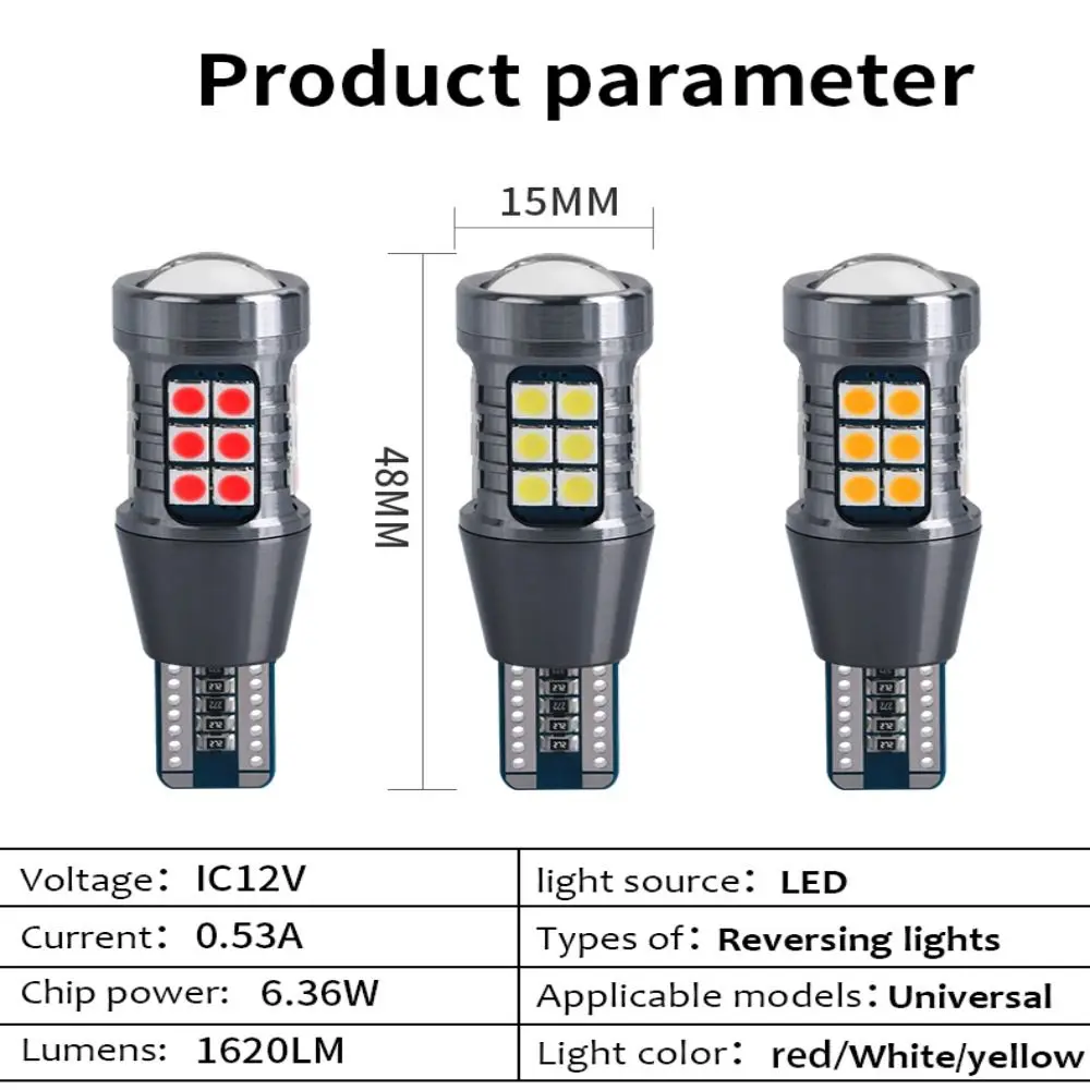 슈퍼 브라이트 자동차 후미등, W16W T15 자동차 신호 램프, 범용 3 색 후진등, 2 개 신제품