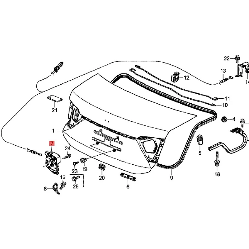 Applicable to 2013 Ho nd aL in gp ai Luggage compartment lid lock mechanism Rear cover locking machine