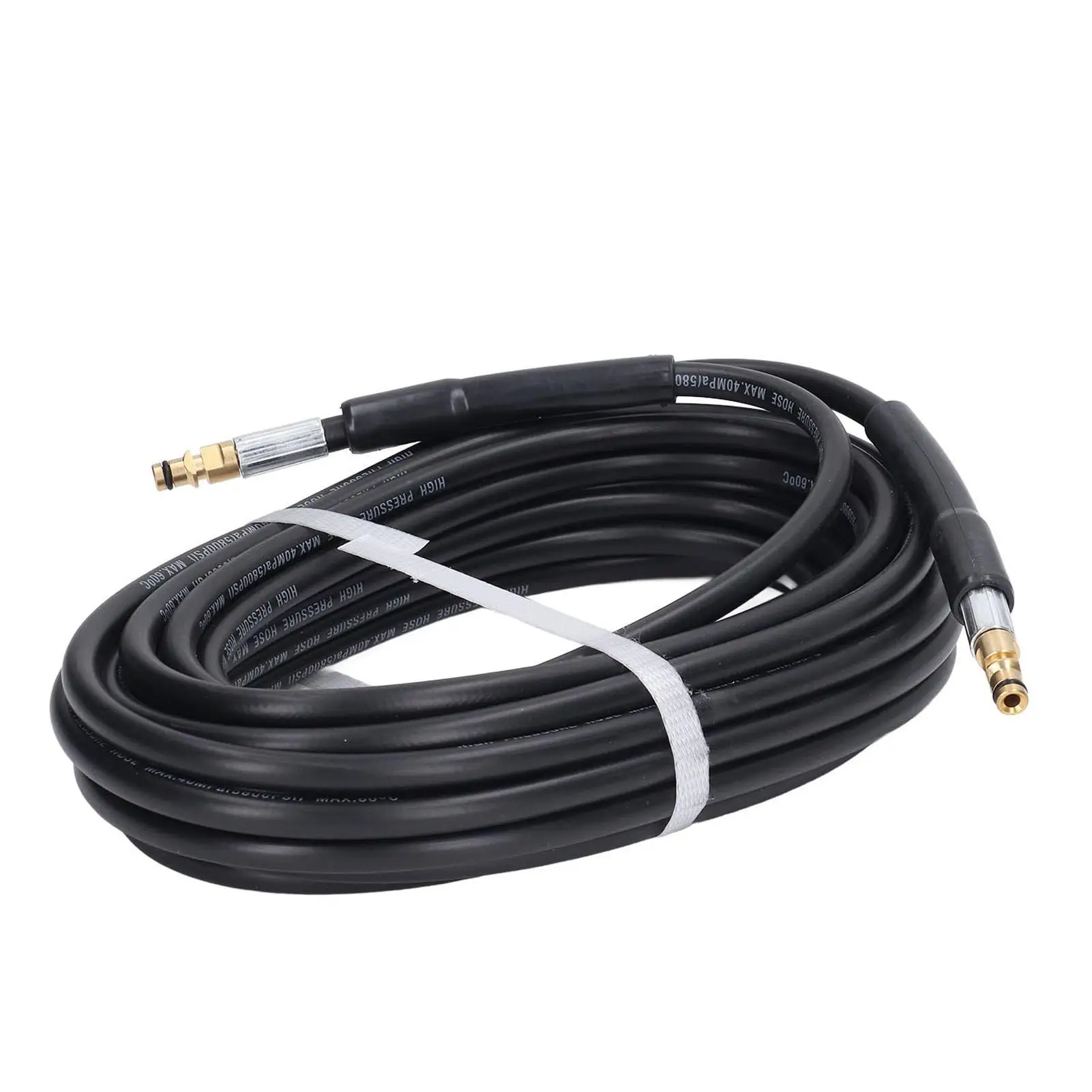 

High Pressure Rubber Water Hose with 2 End Plugs 15m Durable Leakage Proof Pressure Washer Hose for cold Water 40Mpa