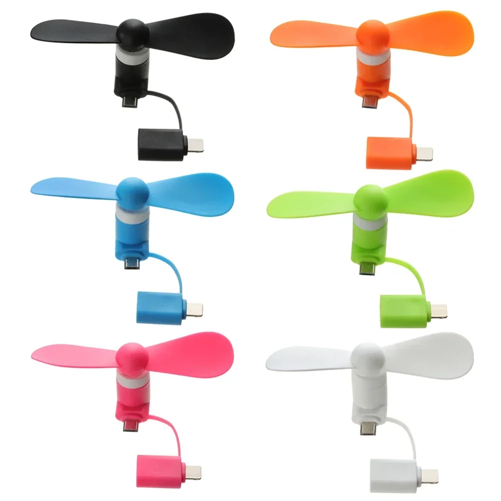 Samsung Xiaomi Huawei HTC telefon için 2in1 tipi C mikro USB Mini Fan radyatör Mini taşınabilir cep telefonu küçük Fan