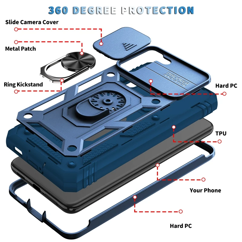 Shockproof Case for Samsung Galaxy S23 S22 S21 A12 A32 A52 A51 A13 A33 A53 Stand Holder Armor Rubber Cover