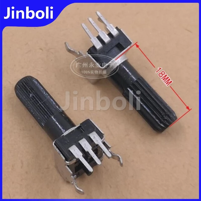 10PCS RV09 Type Single Vertical Adjustable Potentiometer 3Pins B1K B2K B5K B10K B20K B50K B100K B500K Flower Shaft Length 18MM