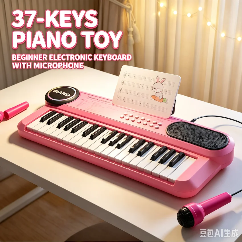 37Key Piano Keyboard Multifunctional Beginner Electric Pianos with Microphone Development Educational Toy Musical Instrument