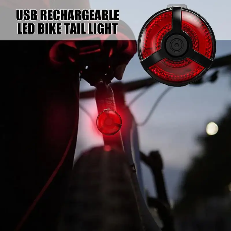 Cycling Brake Light Seat Lights USB Rechargeable 5 Mode IP6 Water-Resistant Taillights Bright Rear Flashlight For Night & Day