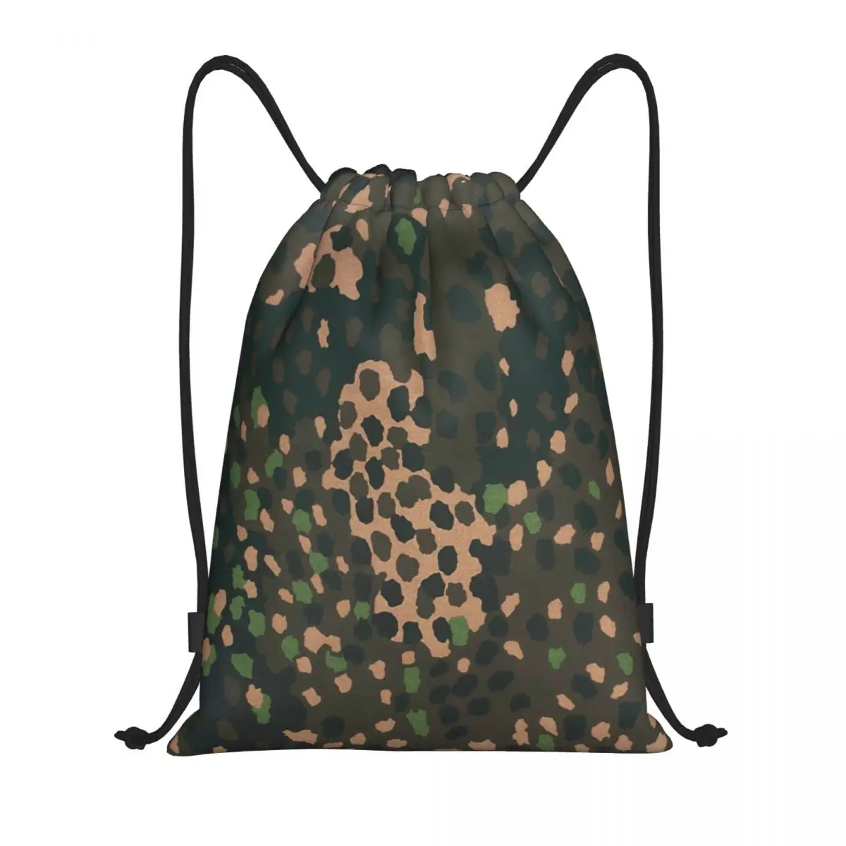 

Custom Erbsenmuster Pea Dot German Camo Drawstring Bags for Shopping Yoga Backpacks Women Men Camouflage Sports Gym Sackpack