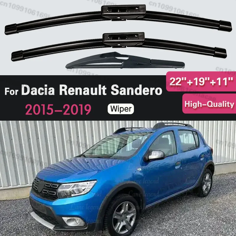 

Front Rear Window Wiper Blades For Dacia Renault Sandero 2015 2016 2017 2018 2019 Chirey Skytour Fownix Car Accessories Silicone