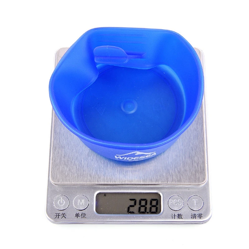 Taza plegable de TPE para acampar, tazón de bolsillo para exteriores, vajilla, utensilios de cocina, mango portátil, taza de turismo para senderismo, 250Ml