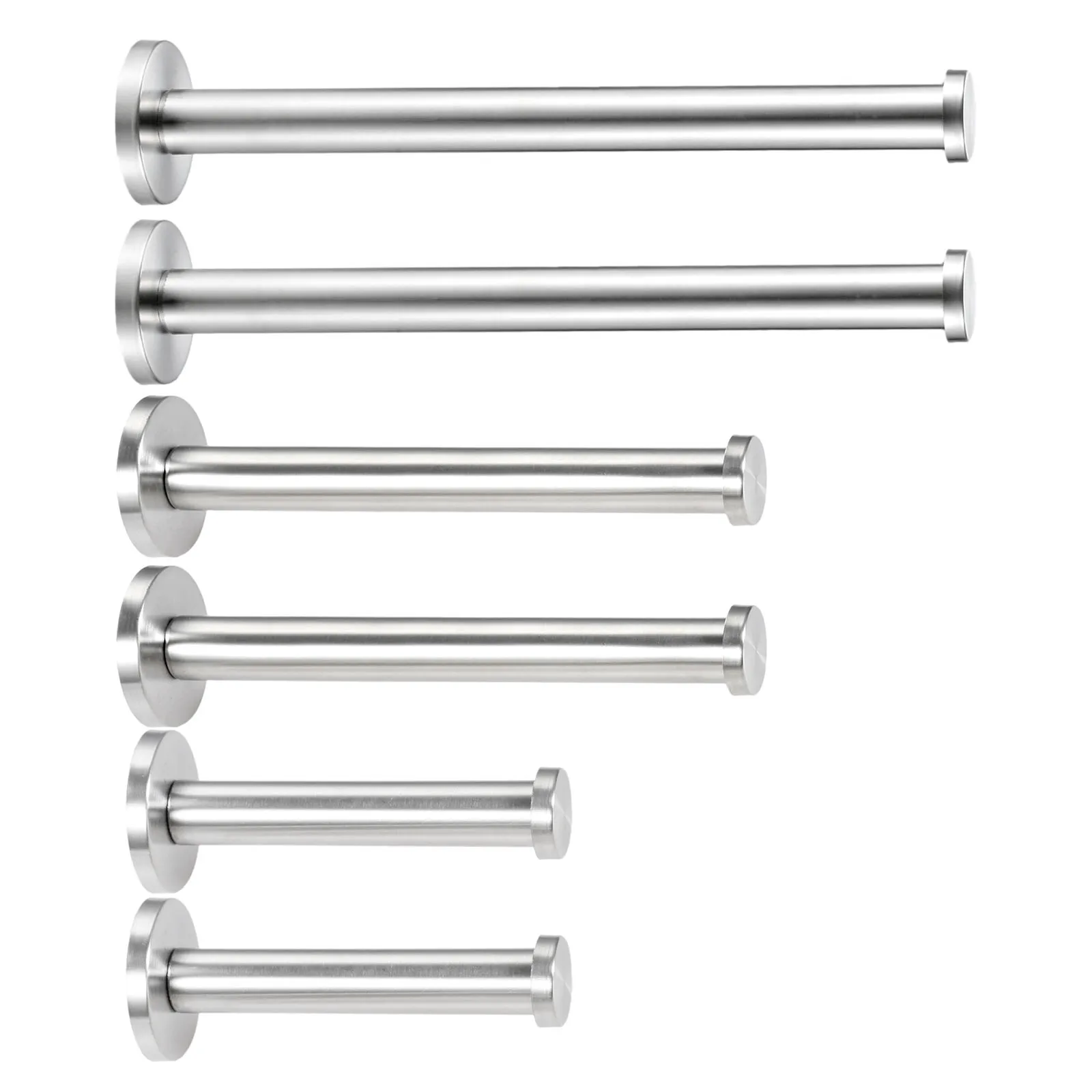 DRELD 2Pcs เสื้อผ้า Robe Hooks สแตนเลสสตีลประตูห้องน้ำตะขอแขวนผ้าขนหนูกระเป๋าติดผนังไม้แขวนเสื้อ W/สกรู