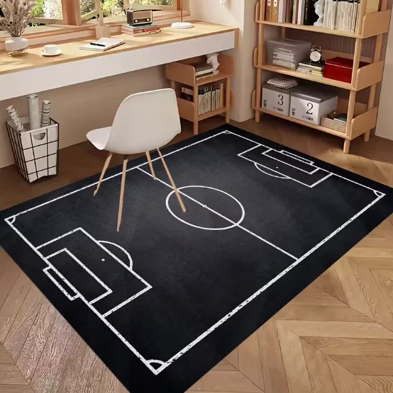 Multi Functional Football Themed Carpet Suitable for Living Rooms Outdoor Kitchens Bedrooms Game Rooms and Bathroom Carpets