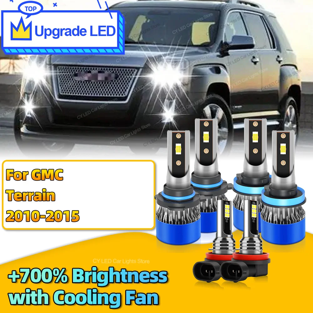 

6Pcs 30000LM LED Headlights Canbus Car Lamp HB3 H11 Auto Fog Lights Bulb For GMC Terrain 2010 2011 2012 2013 2014 2015
