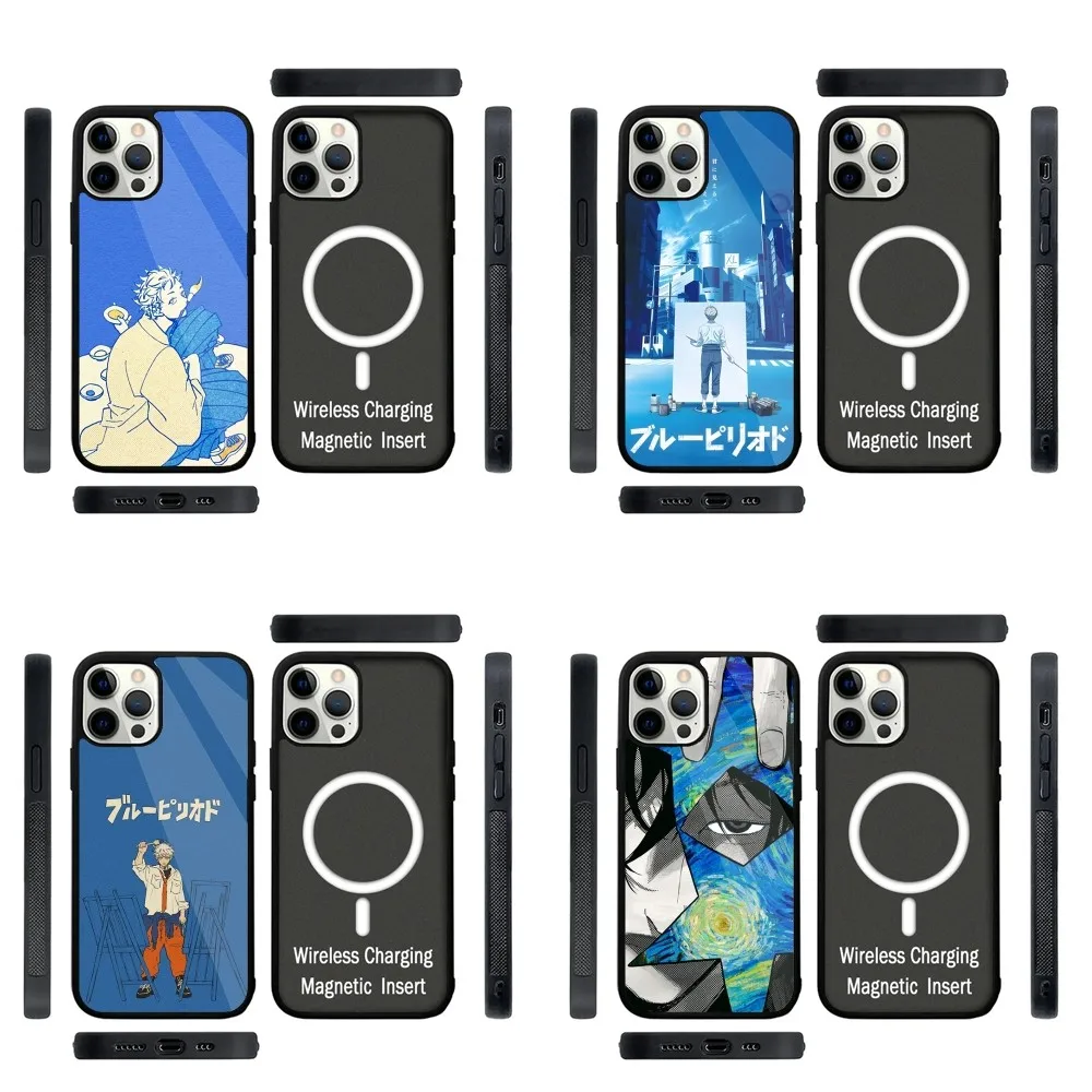 Blue Period Anime Phone Case Strong Magnetic For IPhone 16,15,14,13,Pro,Max,Plus,11,12,Mini For Magsafe Wireless Charging