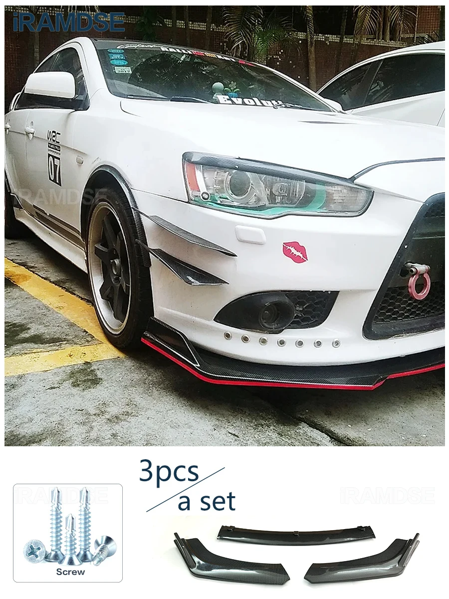 Front Splitter for Lancer EX Evo 2013 - 2016 Bumper Spoiler Protector Plate Lip Body Kit Car Decorative Strip Chin Shovel