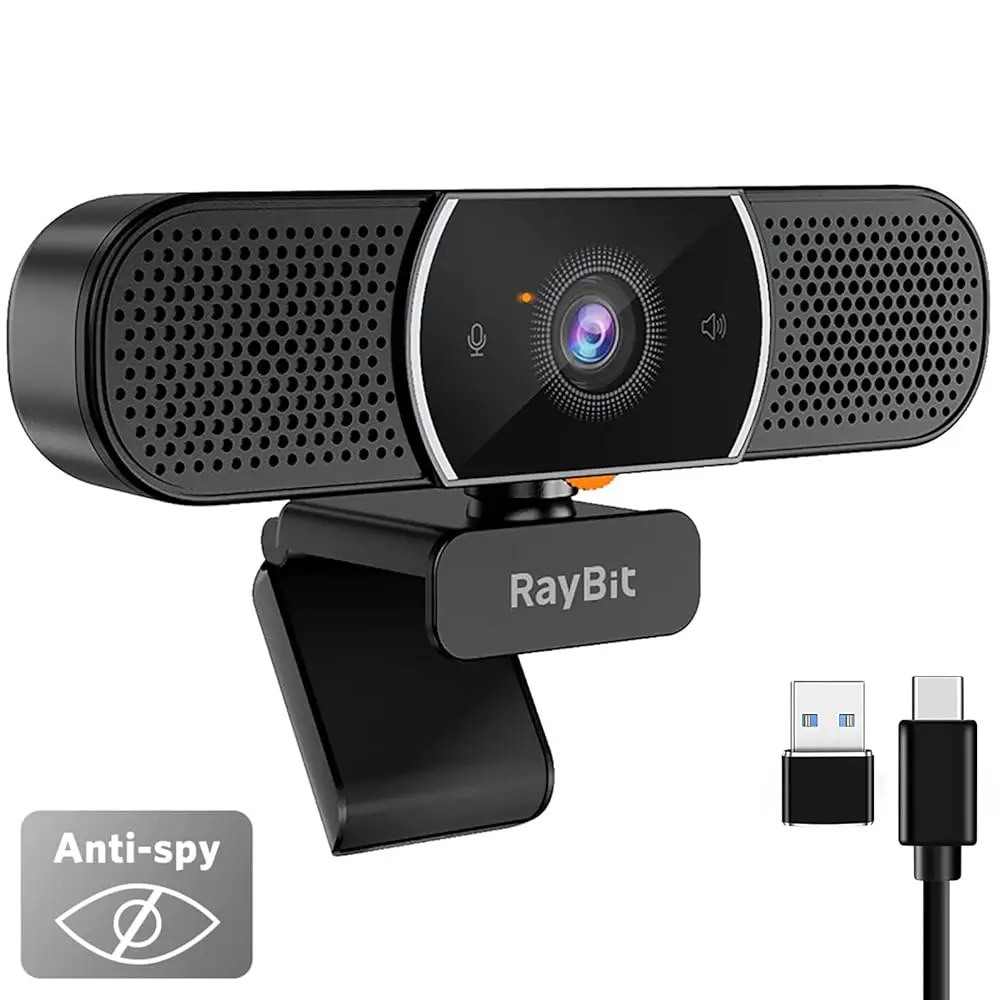

Free ShippingFree Shipping3 in 1 Webcam - 2K HD USB C Webcam with Microphone and Speaker, Stereo Sound & Noise-Cancelling Mics,