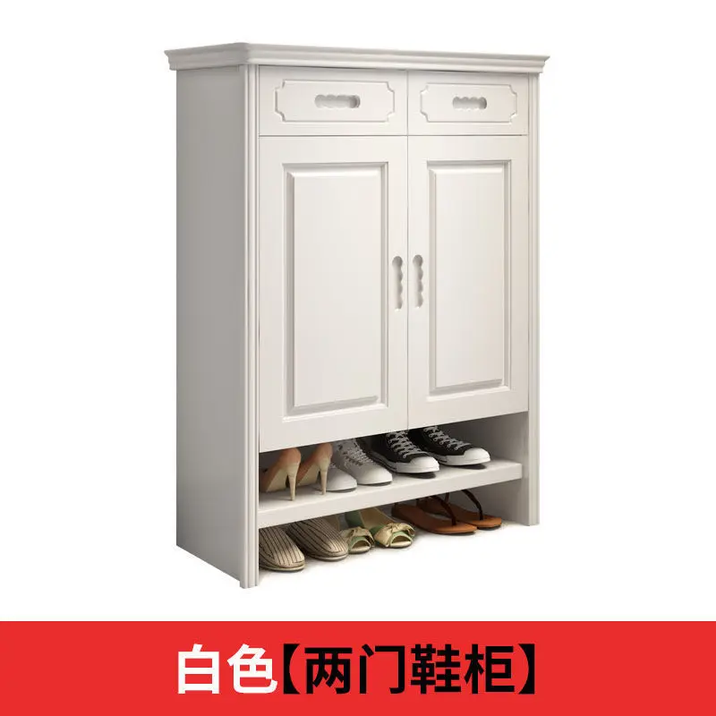 Shoe cabinet Household shoe rack Solid wood modern simple storage cabinet 4-door large capacity storage cabinet at the entrance