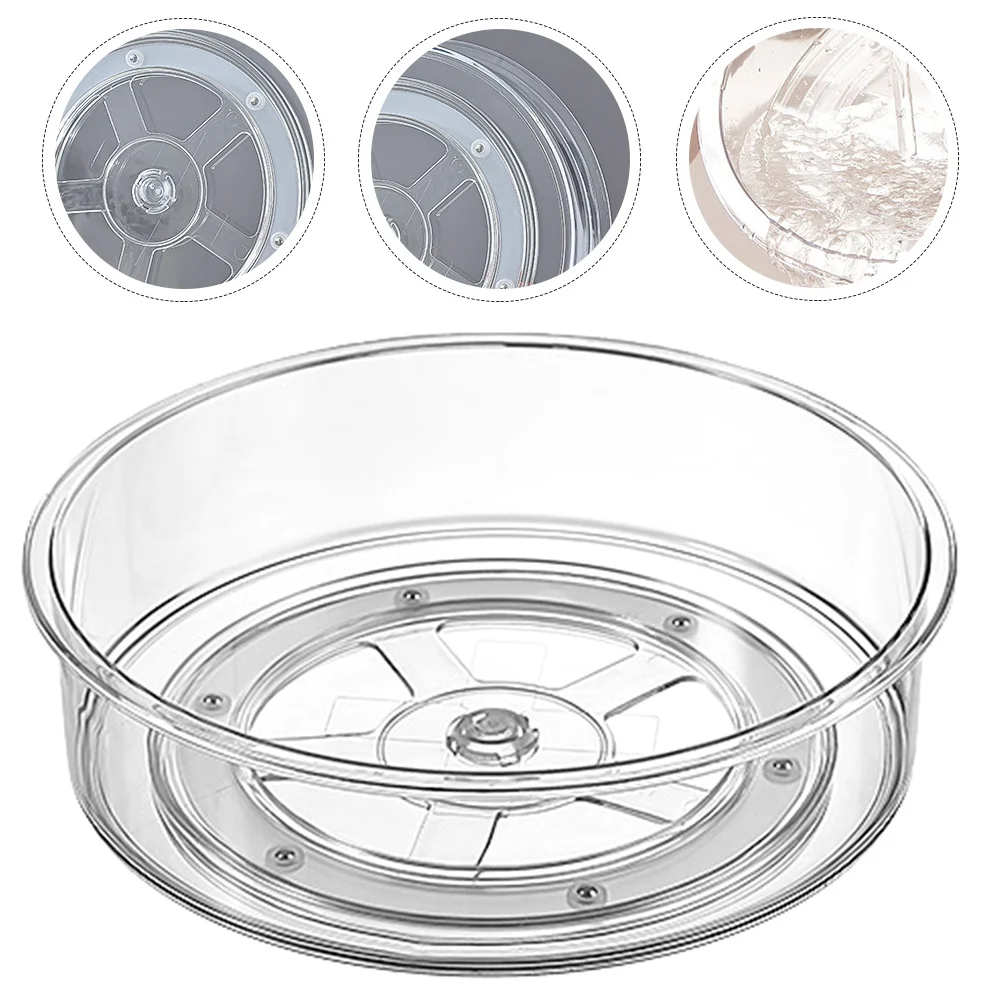 

Organizer Storage Box Rotating Turntable Multi-Function Spice Holder Clear Fridge Organizer Tray Kitchen Pantry