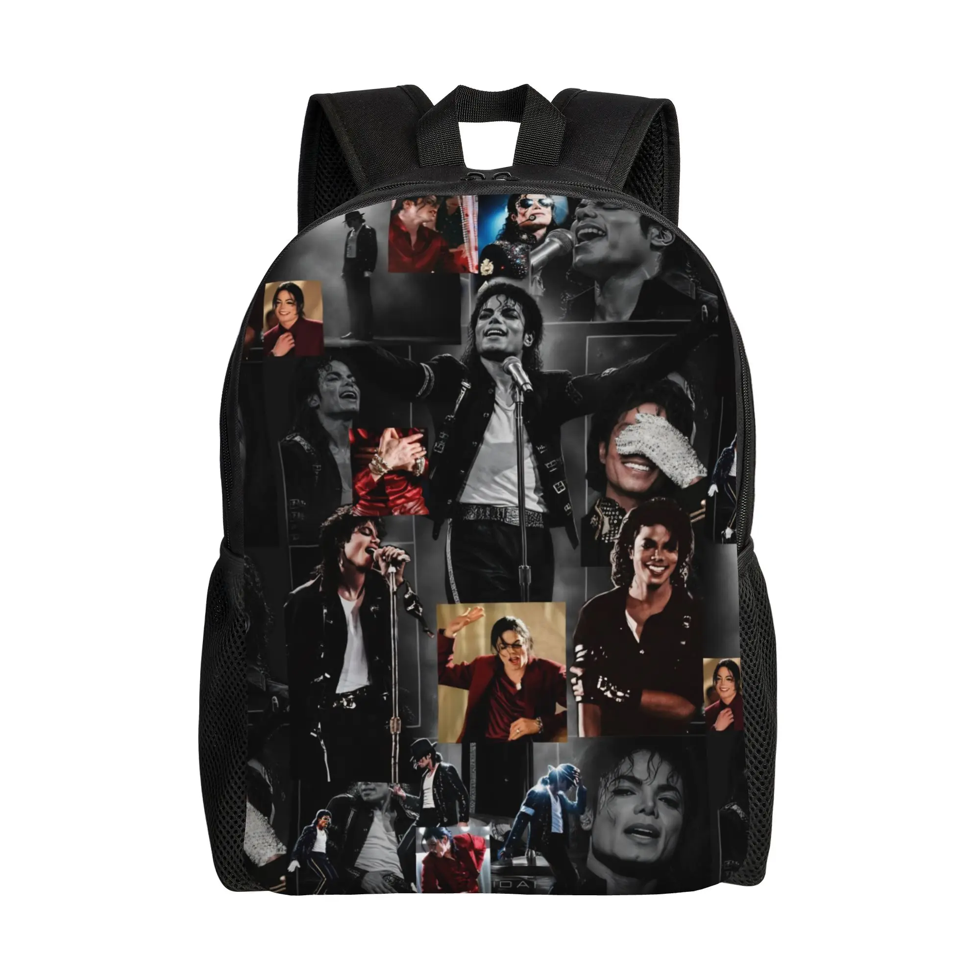M-Michaels MJ King Music Backpack for Men Women Fashion High School Hiking Travel Daypack  Laptop Canvas Bags Sports