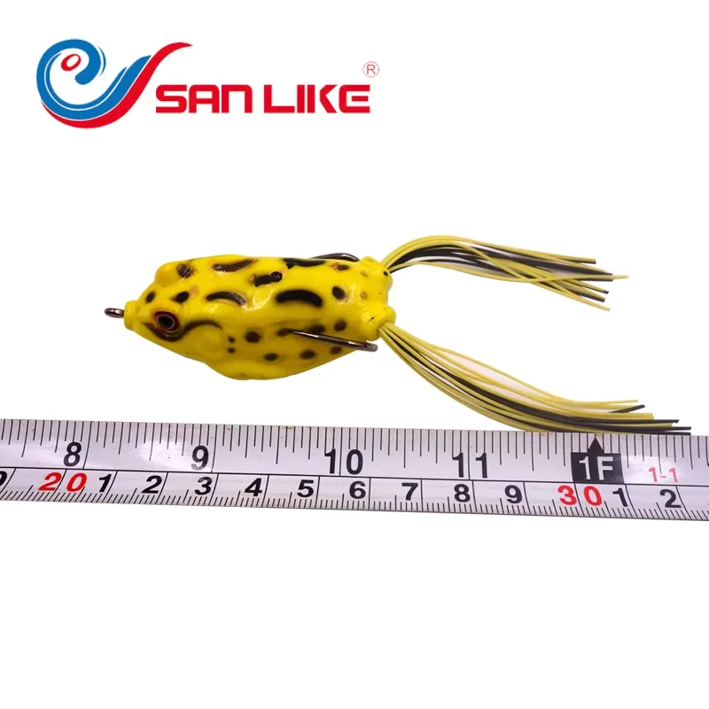 SANLIKE 5PCS Saltwater Freshwater Lures Frog Fishing Lures Soft White Double Hooks Artificial Wildlife Fishing Hooking Tools