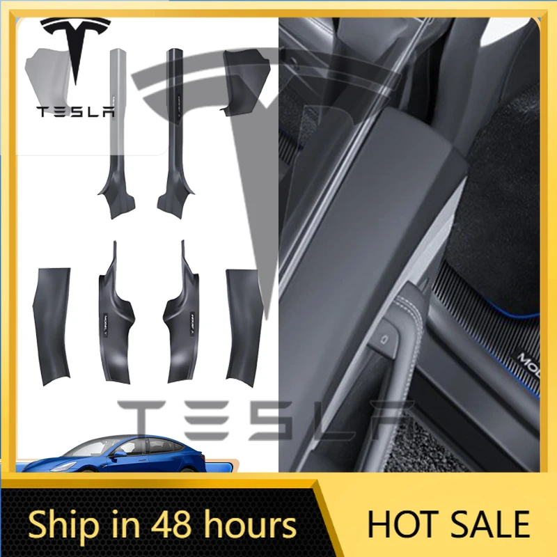 

Car Sticker 2025 Hot For Tesla Model Y Model 3 Accessories Seat Sill Protective Cover Modification Juniper Door Sill Strip Tools