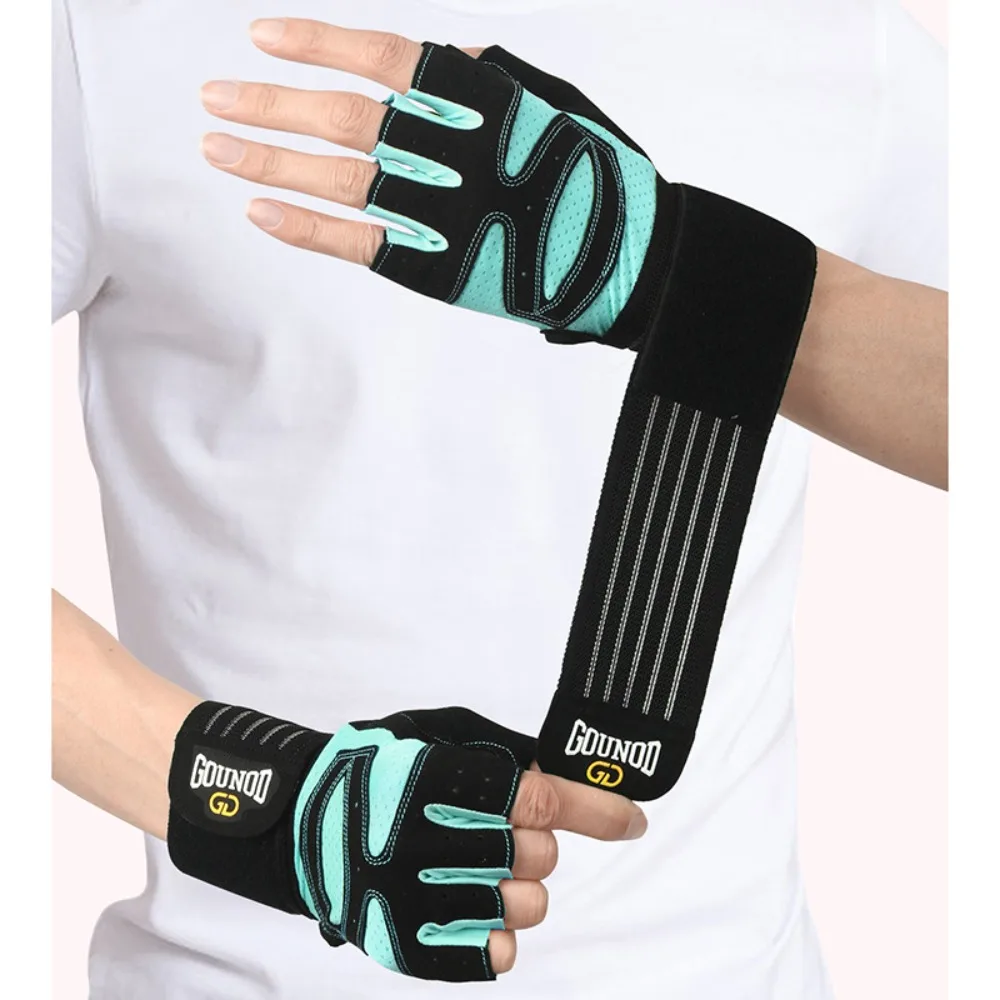 Breathable Weight Lifting Gloves Curved Open Back Shockproof Cycling Motorcycle Gloves Wearproof Non-Slip