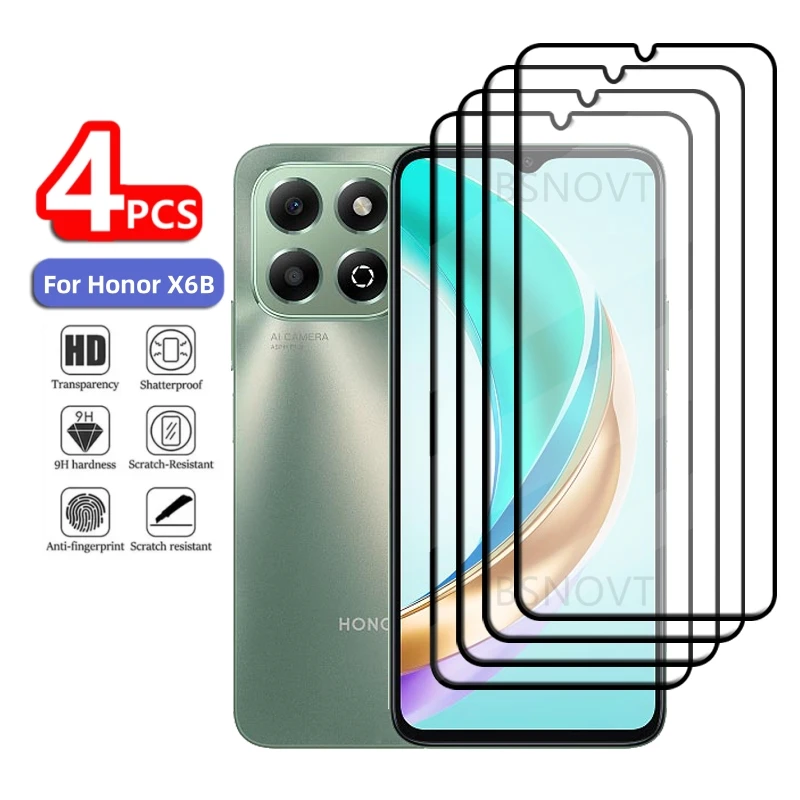 

1/2/3/4PCS For Honor X6B Glass Huawei Honor X6B Tempered Glass Phone Protective Full Cover Glue 9H HD Screen Protector Honor X6B