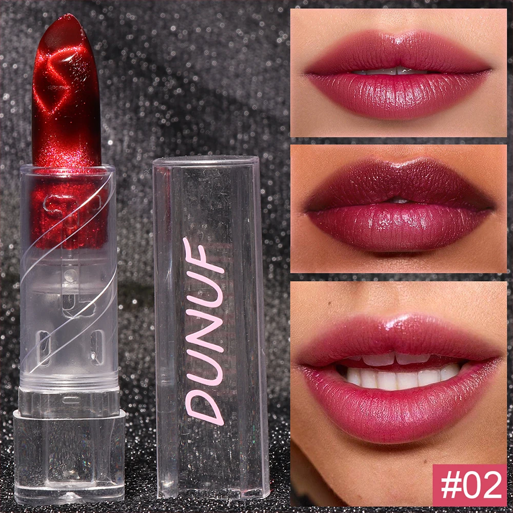 2 uds lápiz labial hidratante de ojo de gato espejo brillo lápiz labial metálico diamante rosa perla brillante brillo de labios que cambia de Color