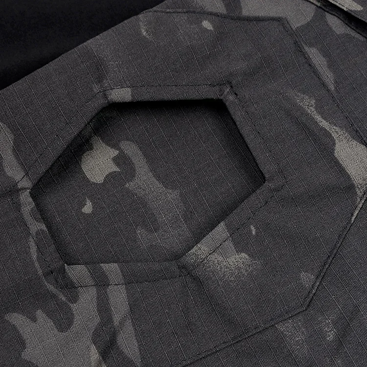 Outdoor Langarm Taktische Shirts Combat Shirt 1/4 Zipper Ripstop Baumwolle Tragen-wider Camo Airsoft T Shirts Männer Kleidung – Detail 6
