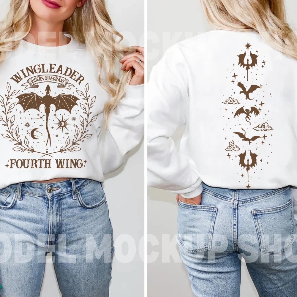 

Book Lover Empyrean Riders Quadrant Basgiath War College Sweatshirts Fantasy Fourth Wing Sweatshirt Dragon Rider Women's Hoodies