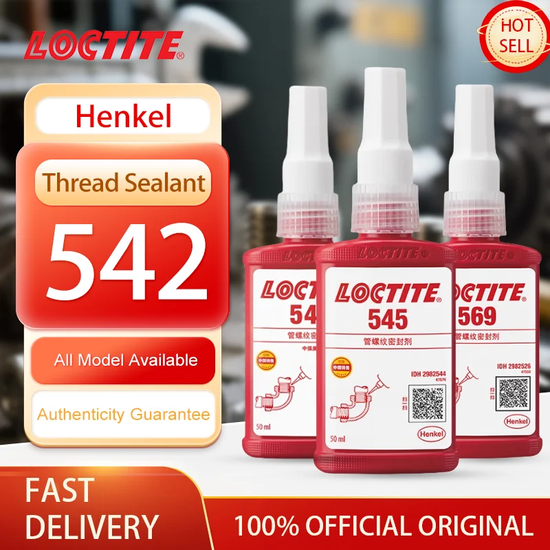 100% الأصلي لوكتايت 542 545 554 586 569 موضوع تسرب اللاهوائية الغراء الهيدروليكية الهوائية السائل مانع التسرب