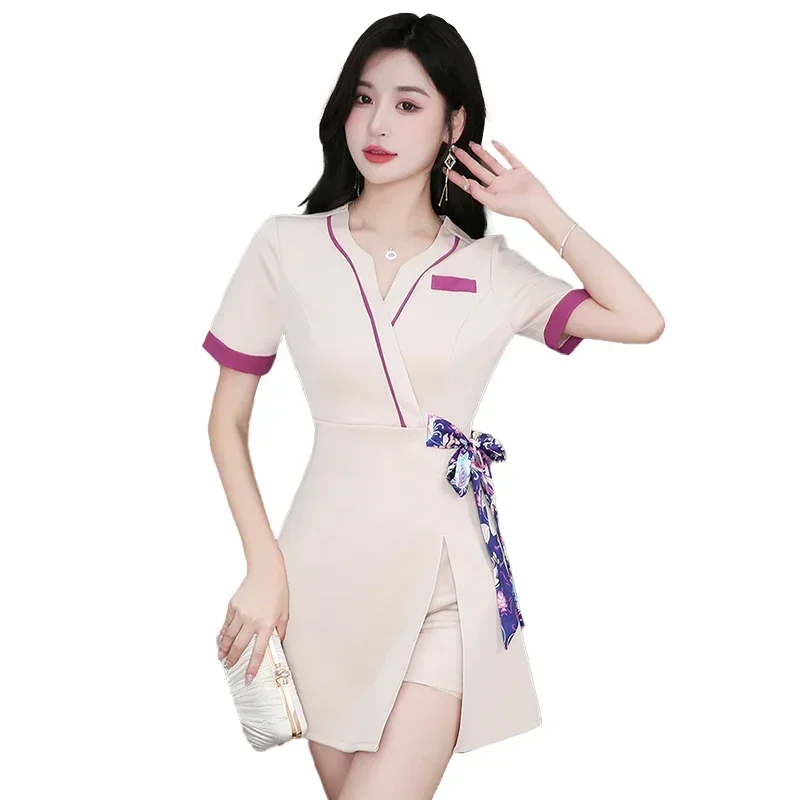 Foot Bath Overallssauna Massage Salon Overallsbeauty Salon Beautician Uniformsummer Work Elegant Skirt Aesthetic Uniform