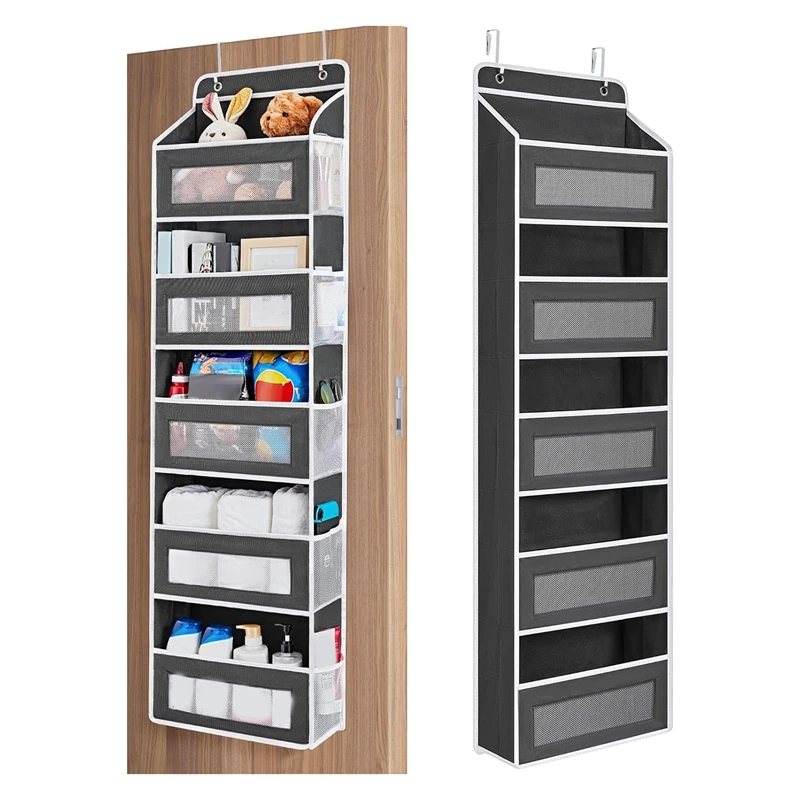 Over The Door Organizer Storage,5 Shelf Hanging Door Organizer With 5 Capacity Pockets, Door Organizer