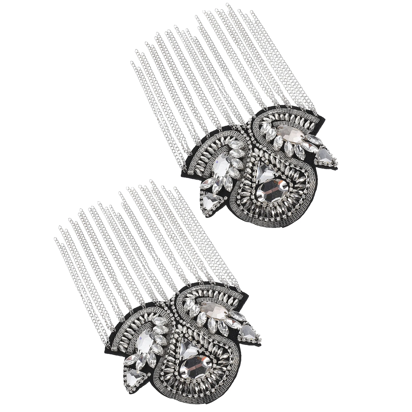 

1 Pair Silver Retro Punk Fringe Epaulet Shoulder Board Costume Badge Tassel Decor Suit Vintage Dress Up Lightweight Durable