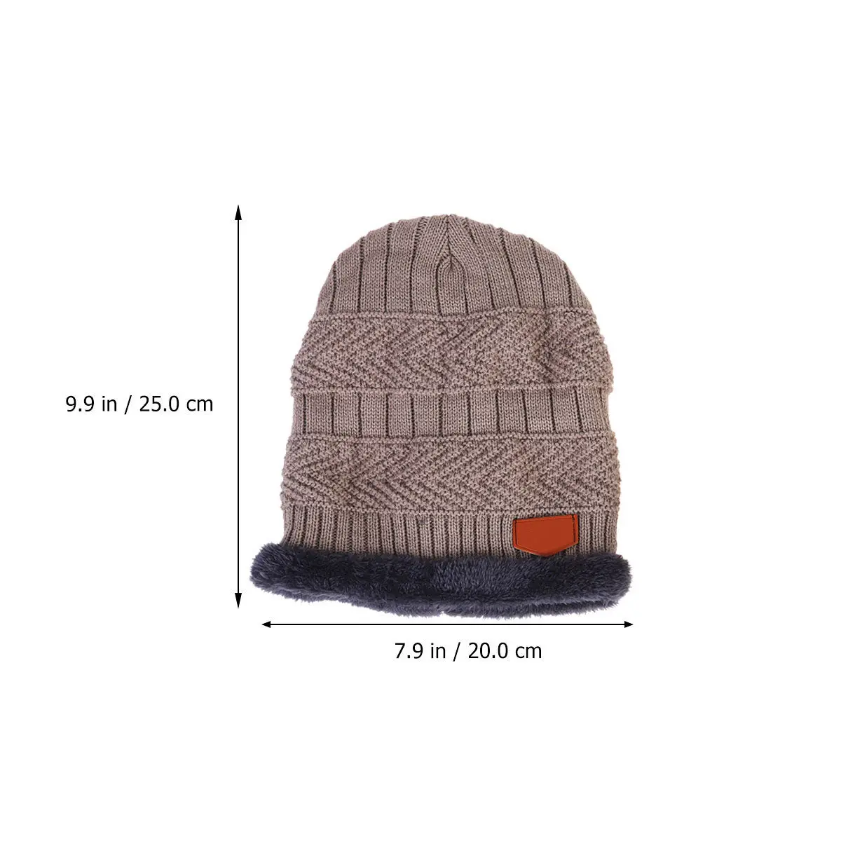 Male Knitted Woolen Yarn Thicken Cotton Warm Winter Hat Scarf Khaki Outdoor Activities Hiking Riding Accessories