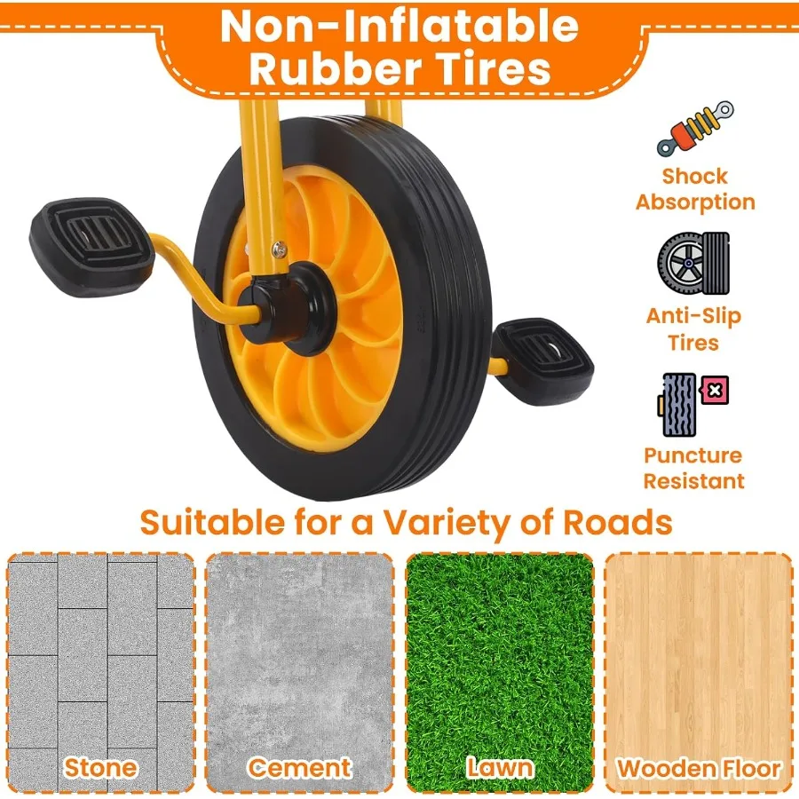 2～6歳向け三輪車 ビッグホイール トライクバイク 保育園・幼稚園向け 屋外用三輪車 エアーレスタイヤと滑り止めペダル付き ギフト