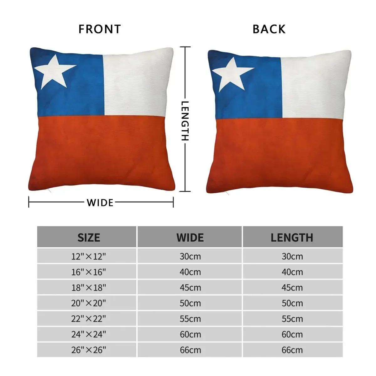 Chile Chilean Flag National Flag Of Chile Square Pillowcase Pillow Cover Polyester Cushion Comfort Throw Pillow for Home Sofa