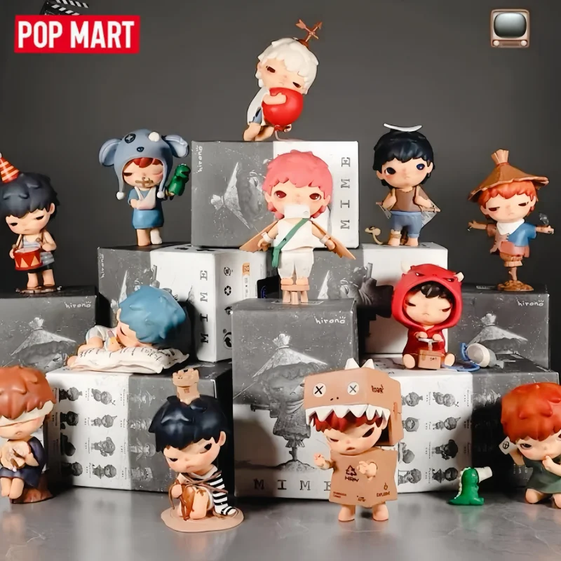 POP MART Hirono la série Mime Figure Anime dessin animé Action Figurine boîte aveugle jouets poupée mignon boîte mystérieuse anniversaire garçons cadeaux