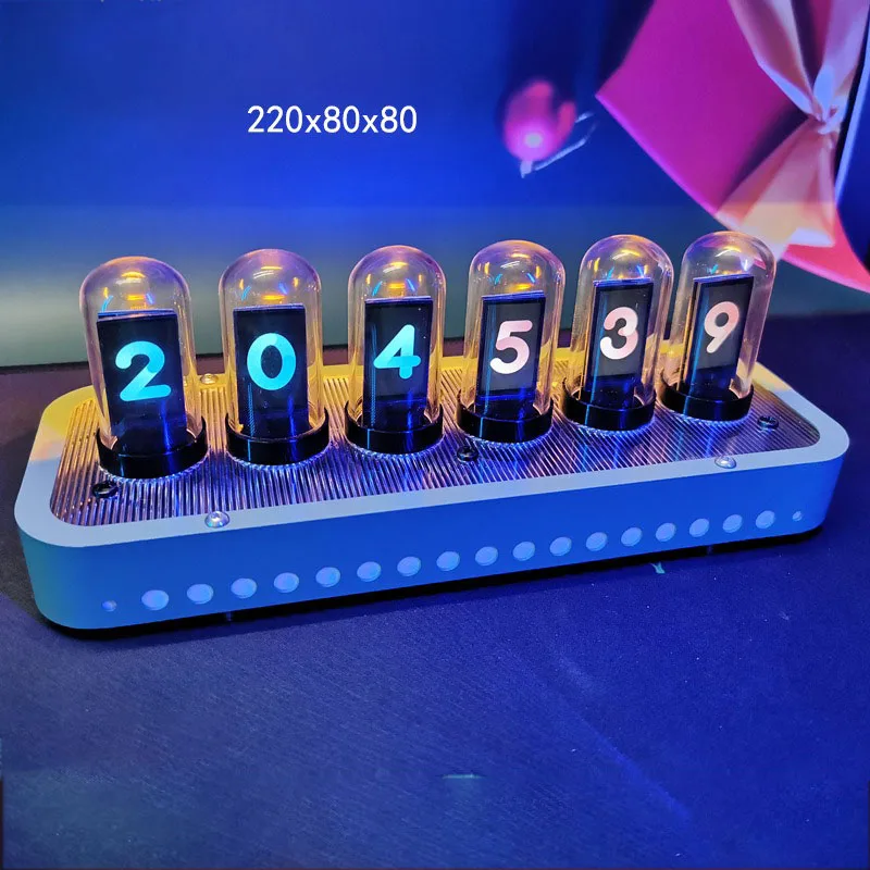 Alarm Clocks Metal Wood Vintage Silent LED Glow Nixie Tube Table Clock RGB Digital Watch Alarm  Electronic Desktop Ideas Clocks