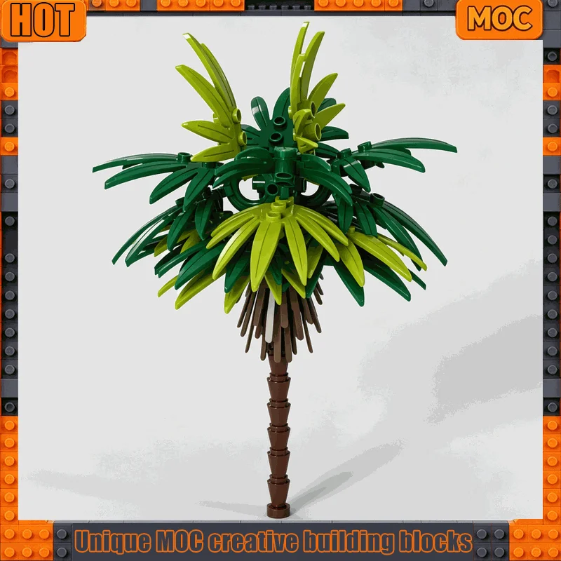 40 Parts Tropical Palm Tree Model Building Blocks MOC Custom Creative Puzzle DIY Assembly Educational Toy Home Decoration Gifts