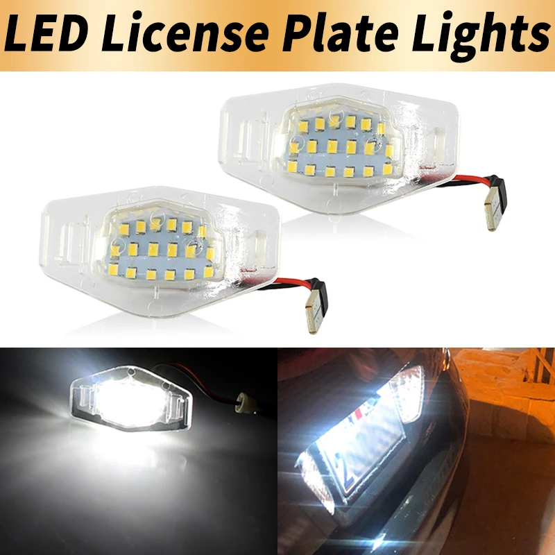 2PCS LED Number License Plate Lights Canbus ​For Acura MDX 2007-2013 RL 1999-2007 TSX 2004- ILX RDX 2013- For Honda Civic 2001-