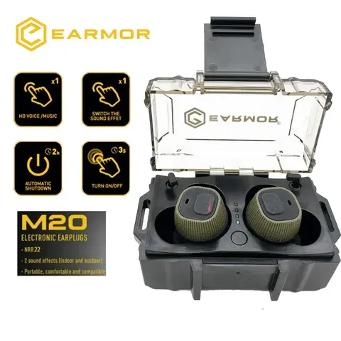 EARMOR M20 Tactical Noise Cancelling Earbuds Electronic Earbuds Shooting Earmuffs / For Law Enforcement High Noise Environment