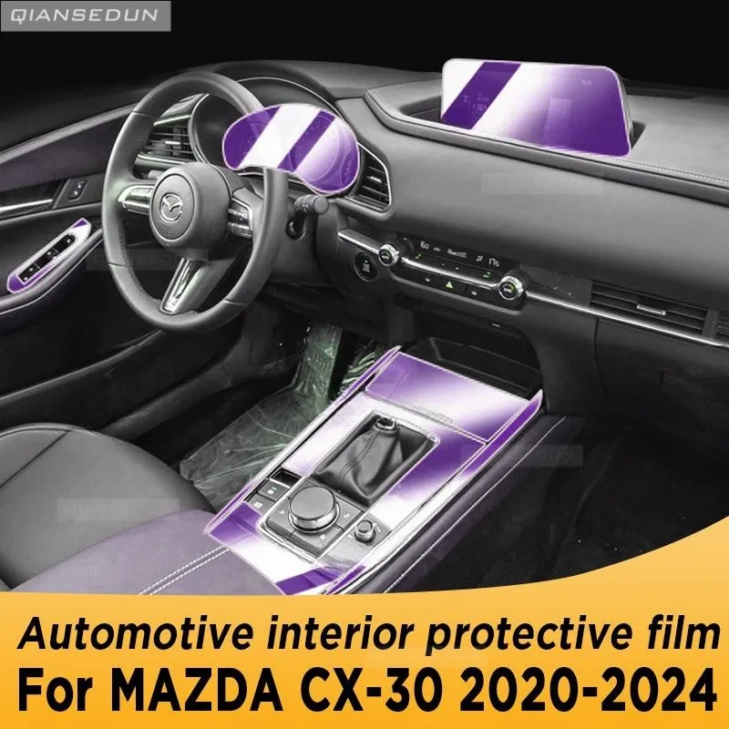 

For MAZDA CX30 2020-2024 Gearbox Panel Navigation Screen Automotive Interior Protective Film TPU Cover Anti-Scratch Accessories