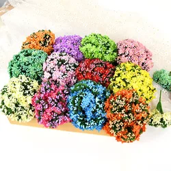 12pcs/bundle Mini Aftificial Flower With Stamen Multicolor Silk Flower Bouquet For Wedding Decoration Home Garden DIY Accessory