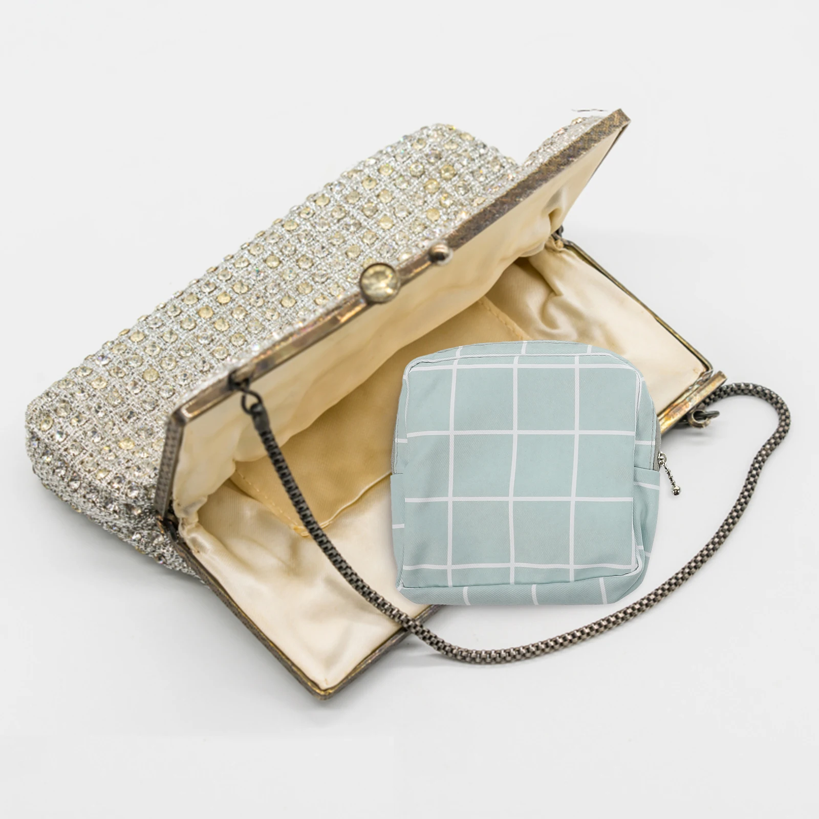 

4pcs Sanitary Napkin Storage Bag Polyester Cotton Zipper Wallet Compact Lightweight Portable Menstrual Pad Holder Travel