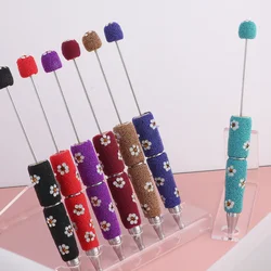 10pcs New Creative DIY Glitter Bead Daisy Beaded Pen Multi Color Beaded Ballpoint Pen Cute Cartoon Pearl Pens Office Supplies
