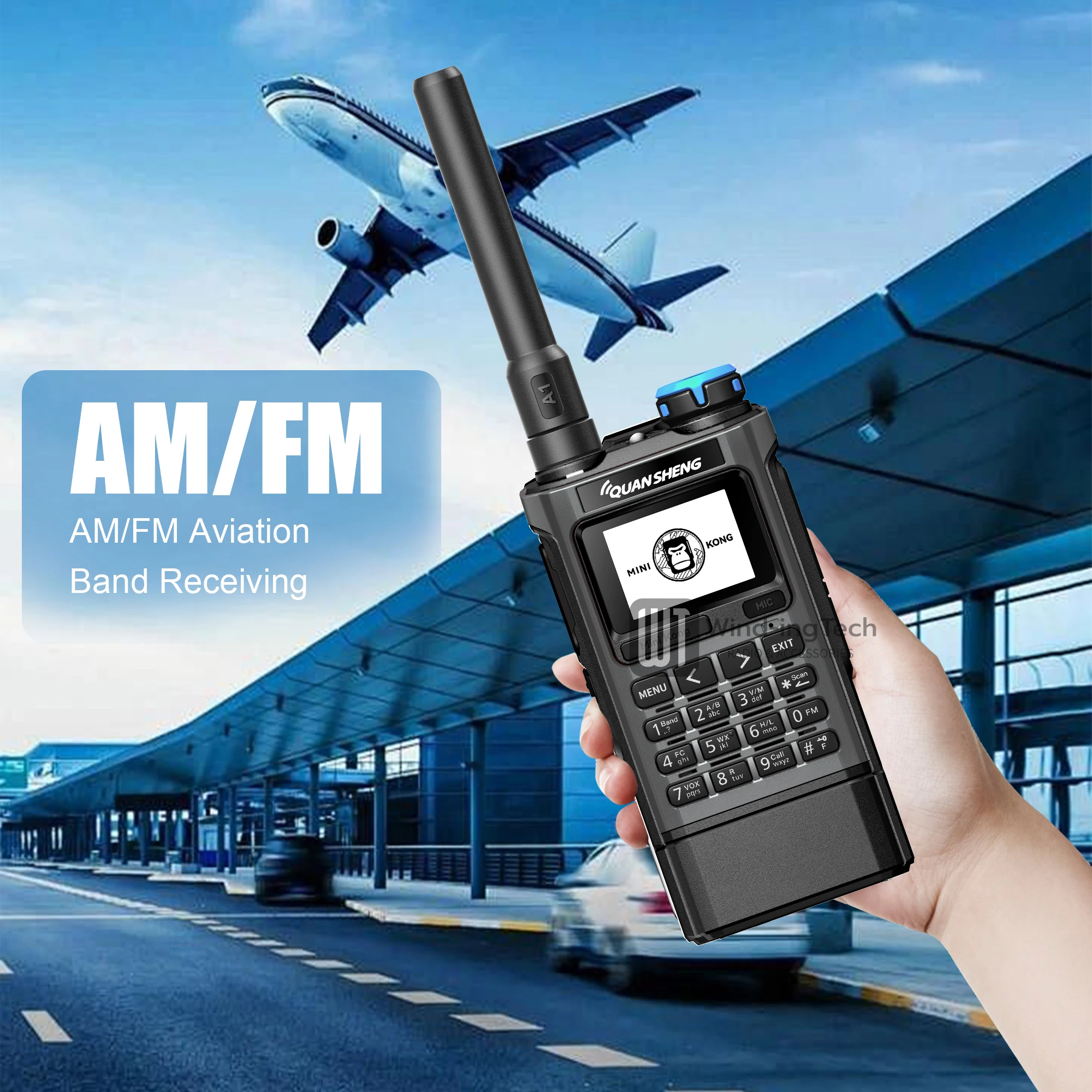 Quansheng UV-K1 Walkie Talkie Mini Kong 2MB Memory 1400/2500mAh AM/FM VHF/UHF Multi-Band Type-C Program NOAA Ham Two Way Radio