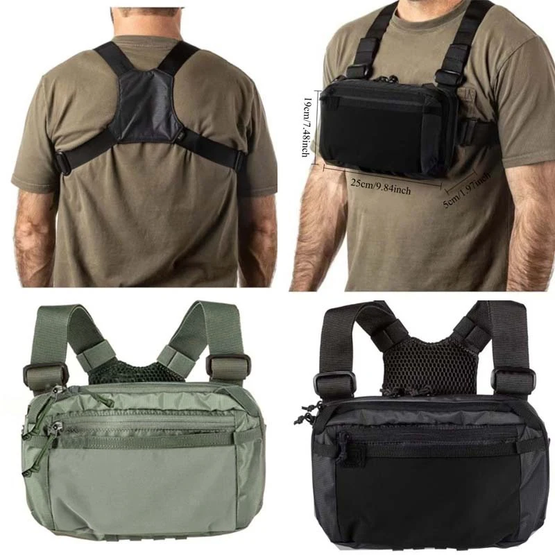 Multifunctional Chest Bag Outdoor Waist Bag for Camping And Running with Zipper Suitable for All Seasons