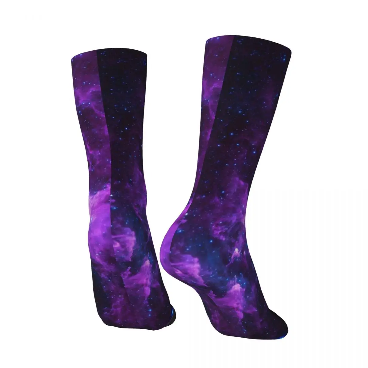 Purple Galaxy Socks Colorful Print Kawaii Stockings Autumn Anti Bacterial Female Socks Soft Custom Cycling Socks